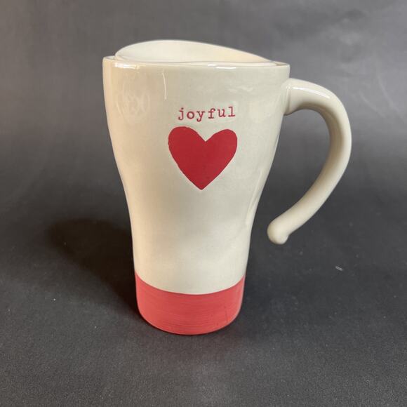 Demdaco Smile Heart Travel Mug Stoneware Ceramic, 12 oz Love & Positivity - Picture 1 of 8
